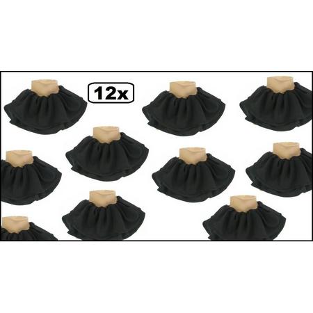 12x Trevira pieten kraag zwart