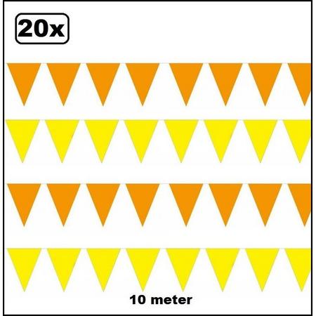 20x Vlaggenlijn geel en oranje 10 meter