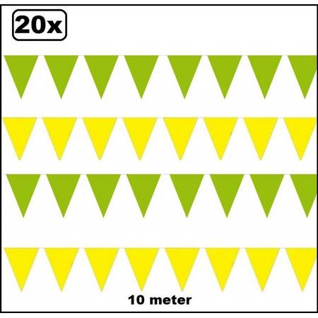 20x Vlaggenlijn groen en geel 10 meter