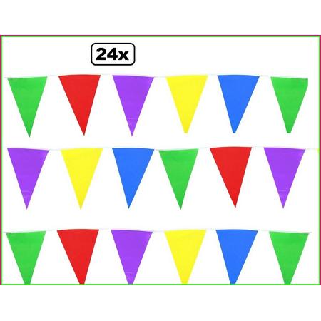 24x Vlaggenlijn assortie kleuren 10 meter
