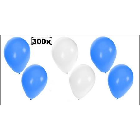 300x Ballonnen blauw/wit/blauw