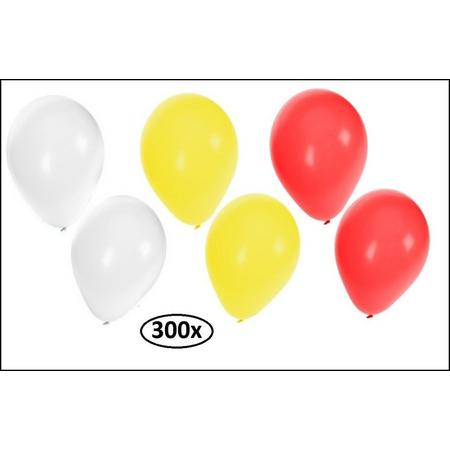 300x Ballonnen rood/wit/geel