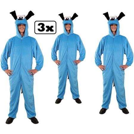3x Kostuum blauwe hond L/XL