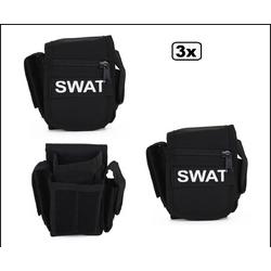 3x Riem tas zwart SWAT