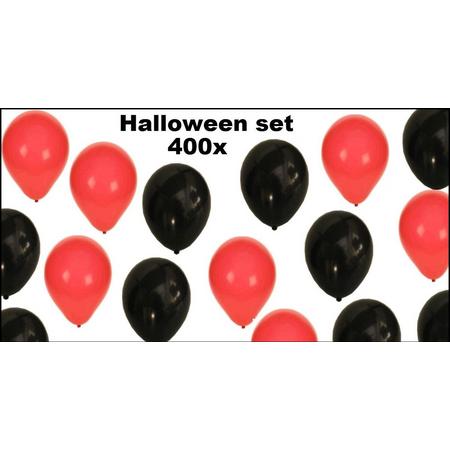 400x Halloween ballonnen rood/zwart