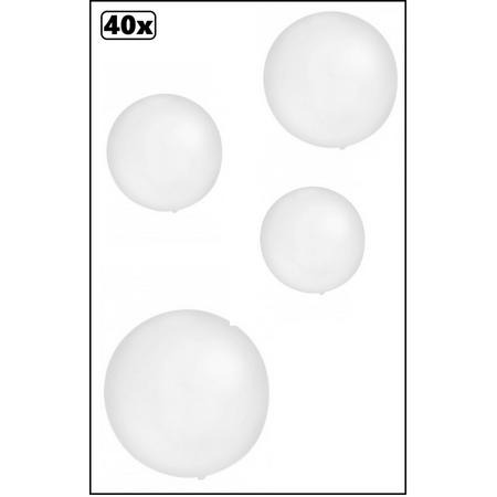 40x Mega Ballon 60 cm wit