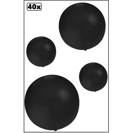 40x Mega Ballon 60 cm zwart
