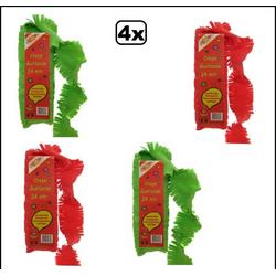 4x Crepe guirlande brandveilig rood/groen 24 meter