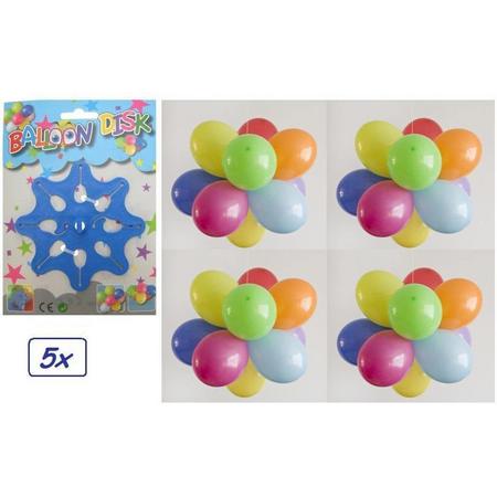 5x Ballonnen disk hulp t.b.v. ballondecoraties met 50 ballonnen