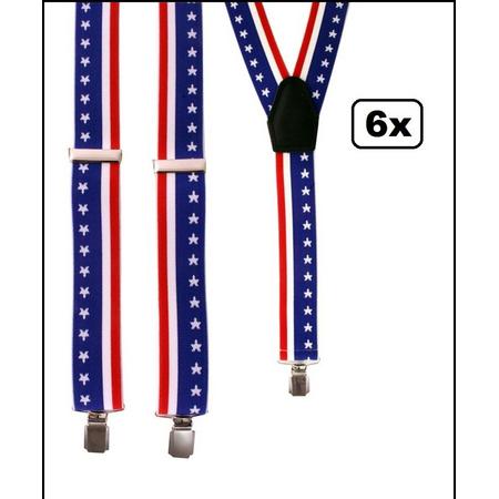 6x Bretels stars & stripes USA Amerika