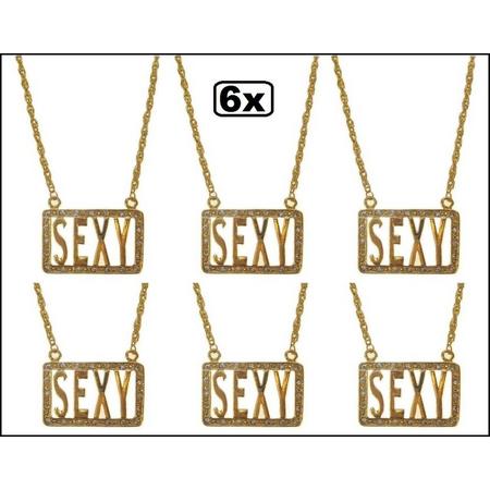 6x Ketting luxe goud sexy