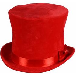 Rode hoge hoed - Luxe Velours