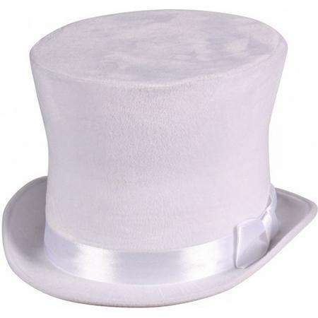 Witte hoge hoed - Luxe Velours