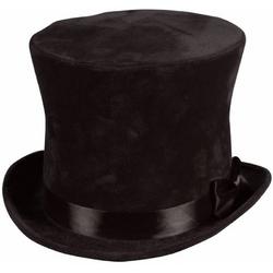 Zwarte hoge hoed - Luxe Velours