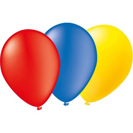 Tib Ballonnen 18 Cm Latex Blauw/geel/rood 30 Stuks