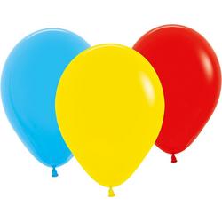 Tib Ballonnen 25 Cm Latex Blauw/geel/rood 25 Stuks