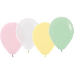 Tib Ballonnen 30 Cm Latex Roze/wit/geel/groen 30 Stuks