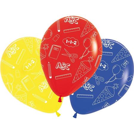 Tib Ballonnen School 30 Cm Latex Geel/rood/blauw 5 Stuks