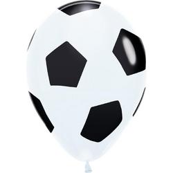 Tib Ballonnen Voetbal Led 20 Cm Latex Wit/zwart 4 Stuks