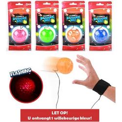 Bouncing Ball met led - 1 exemplaar - Return Ball - Met elastiek