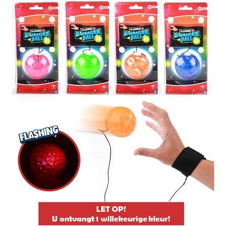 Bouncing Ball met led - 1 exemplaar - Return Ball - Met elastiek