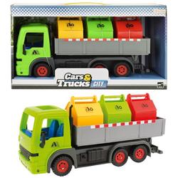 Frictie Vrachtwagen met 3 Containers Groen 33cm