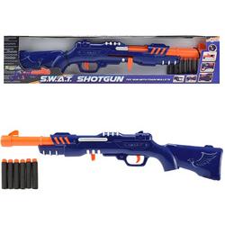 Militaire shotgun blauw/oranje met 6 foampijltjes