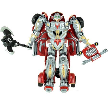 Toi Toys Transformerende Robot in Auto Rood met Licht en Geluid