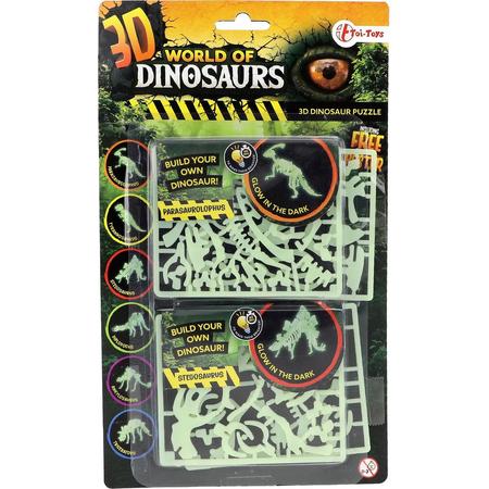 Toi-toys 3d-puzzel Glow-in-the-dark Parasaurolophus & Stegosaurus