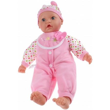 Toi-toys Babypop Baby Cute 40 Cm 3-delig Stipjes Roze