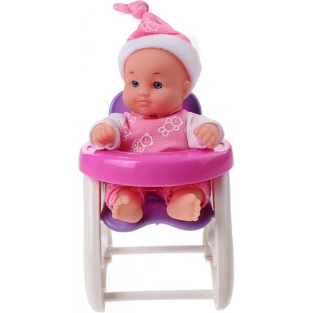 Toi-toys Babypop In Kinderstoel Meisjes Roze