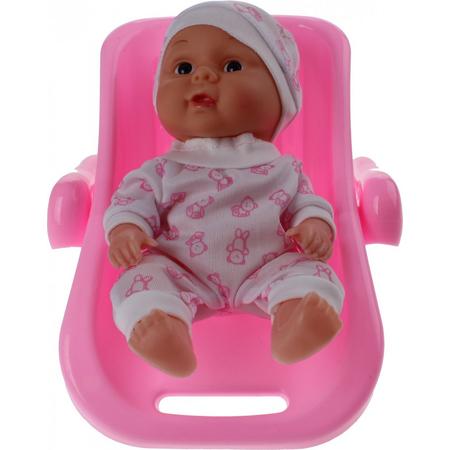 Toi-toys Babypop Met Kinderstoel - Wit