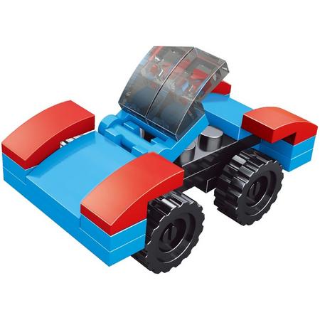 Toi-toys Blocks Bouwpakket Racewagen Blauw 12,5 Cm