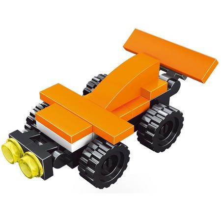 Toi-toys Blocks Bouwpakket Racewagen Oranje 12,5 Cm