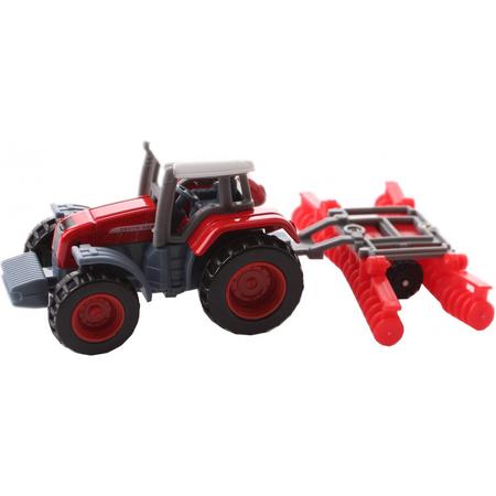Toi-toys Die-cast Tractor Met Aanhanger Rood 12 Cm