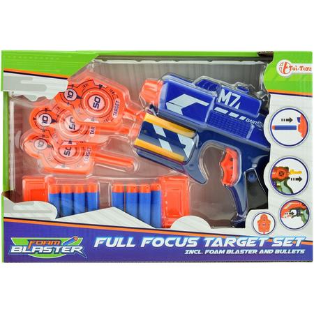 Toi-toys Foam Blaster Pistool Met Darts Blauw 13-delig