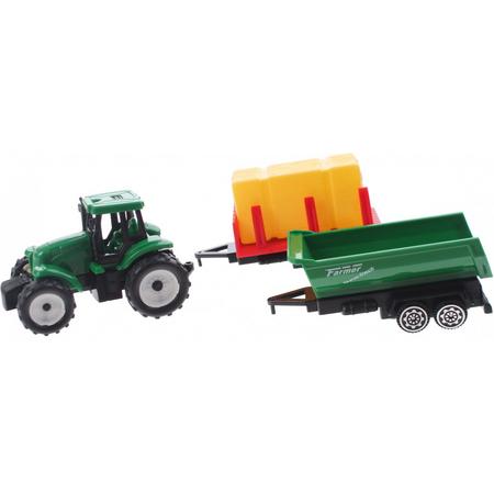 Toi-toys Groene Tractor Met Aanhangers Groen/geel 7,5 Cm