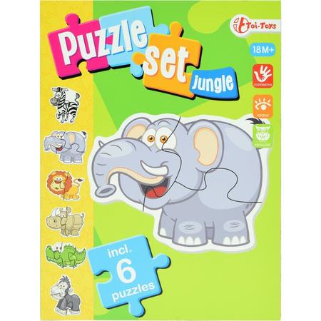 Toi-toys Jungle Puzzelset Incl 6 Puzzels