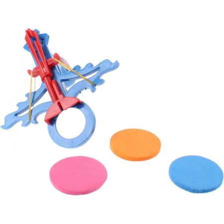 Toi-toys Katapult Met Foam Schijven 12 Cm Blauw 4-delig