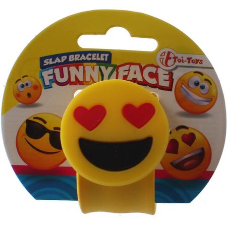 Toi-toys Klaparmband Emoticon Hartjes Meisjes 8 X 5 Cm Geel