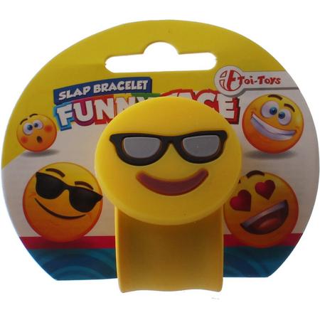 Toi-toys Klaparmband Emoticon Zonnebril Meisjes 8 X 5 Cm Geel