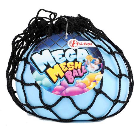 Toi-toys Knijpbal Mega Junior 18 Cm Mesh Blauw 2-delig