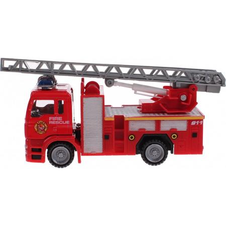 Toi-toys Metal Brandweerwagen Hoogwerker Rood 11 Cm