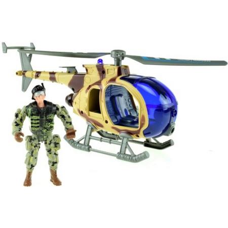 Toi-toys Militaire Helikopter Met Soldaat 27 Cm Bruin