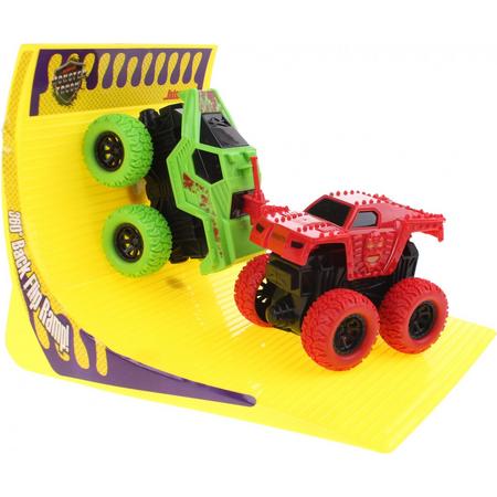 Toi-toys Monstertrucks Met Schans Groen/rood 22 Cm