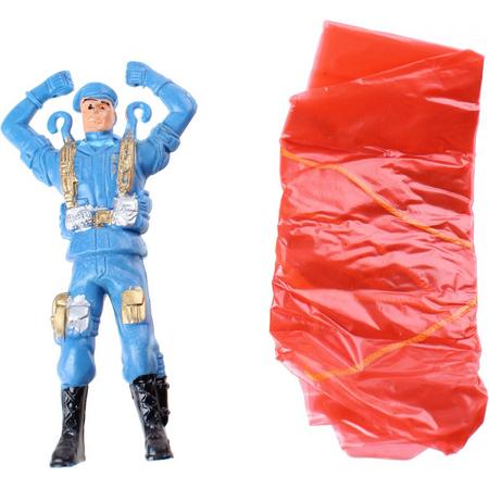 Toi-toys Parachutespringer Commandant Blauw 11 Cm