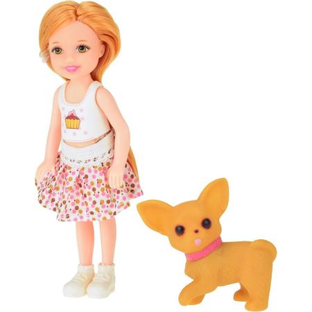 Toi-toys Pop Met Hond Gekleurd Rokje 14 Cm