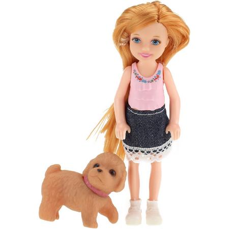 Toi-toys Pop Met Hond Spijkerrokje 14 Cm