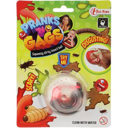 Toi-toys Pranksn Gags Insecten Stressbal Wit Met Bloed 5,5 Cm