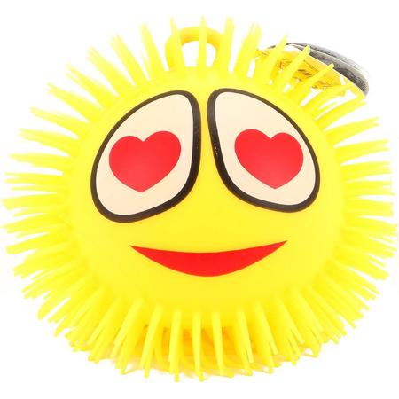 Toi-toys Pufferbal Emoji Hartjesogen Geel 15 Cm